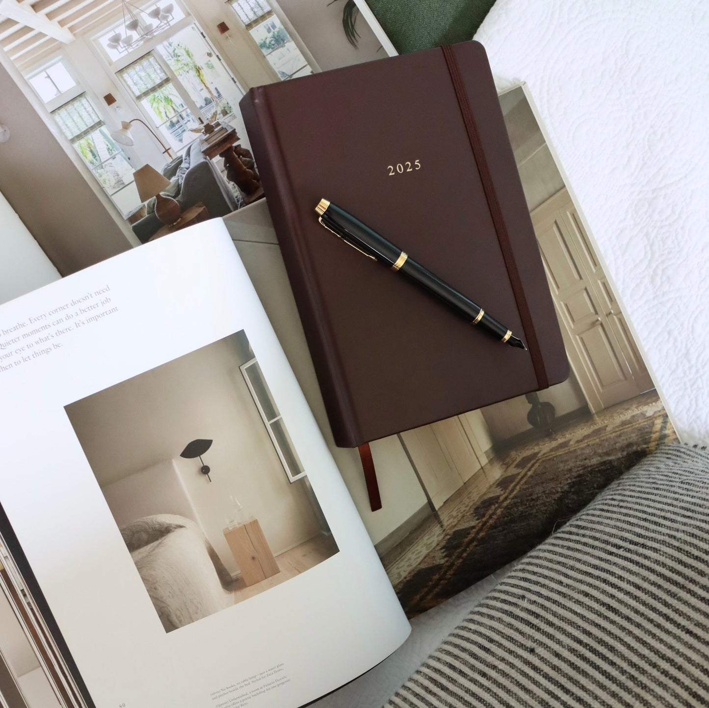 Brown Leather 2025 Diary A5