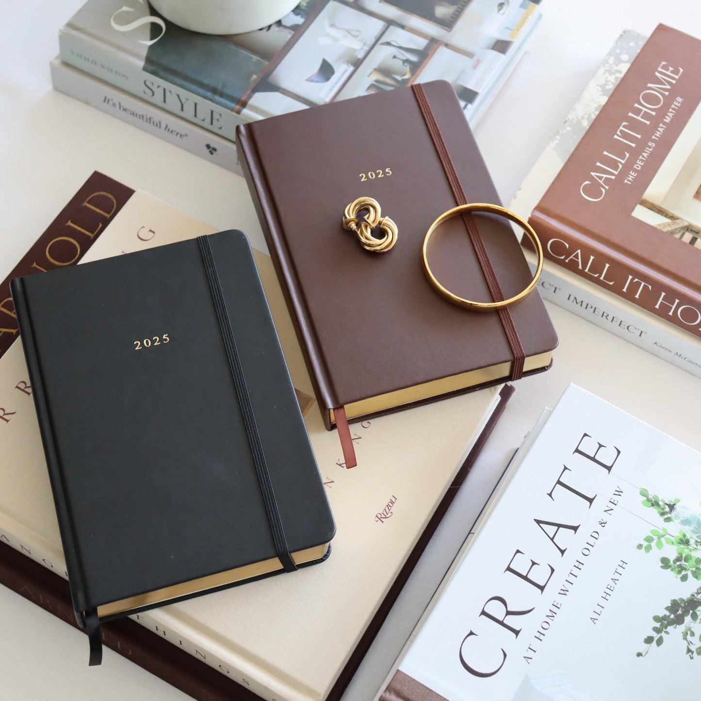 Brown Leather 2025 Diary A5