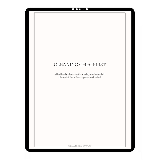 Cleaning Checklist